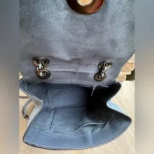 Coach | Bags | Coach Blue Leather Chain Strap Backpack 